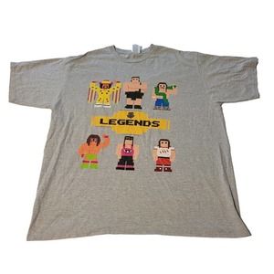 WWE Legends 8-Bit T-Shirt Size XL Gray Professional Wrestling 2019